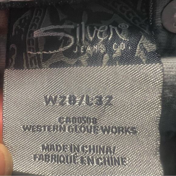 Silver Suki Mid Rise Y2K Bikercore Moto Bootcut Denim Jeans Size 28 - Picture 9 of 9